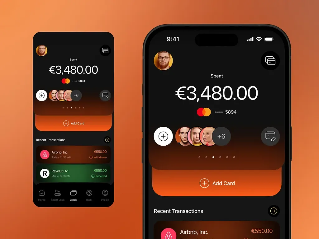 Payments and cards app