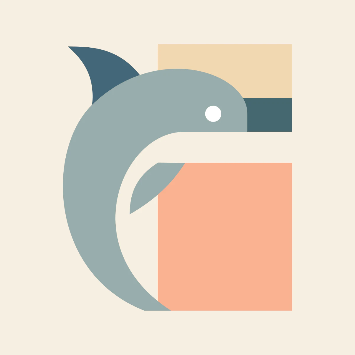 Letter g with dolphin