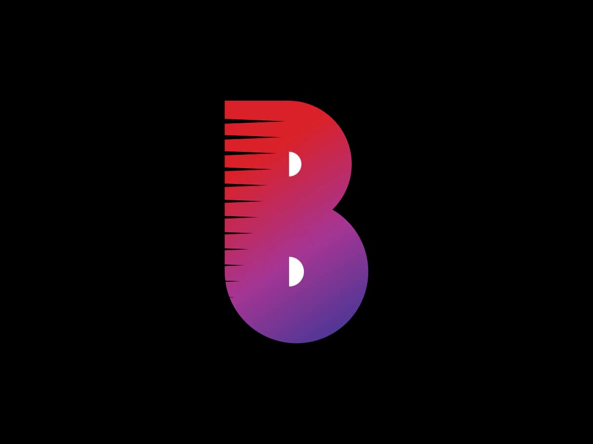 Gradient letter B