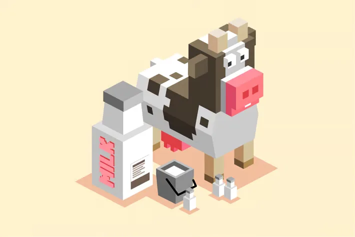 Isometric milk illustration