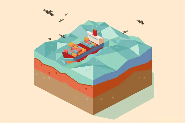Isometric shipping scene
