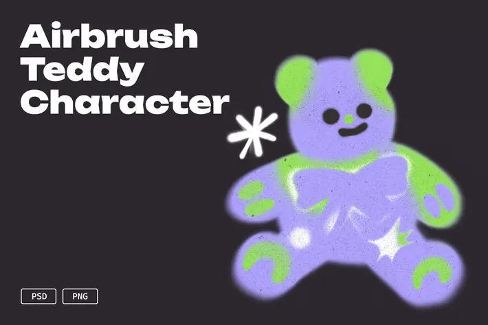 Airbrush teddy character