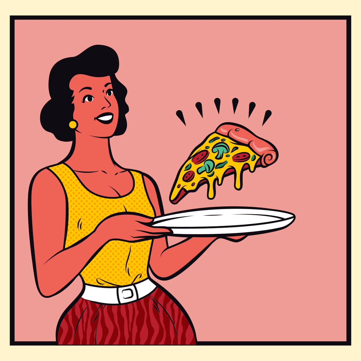 Pop art pizza poster