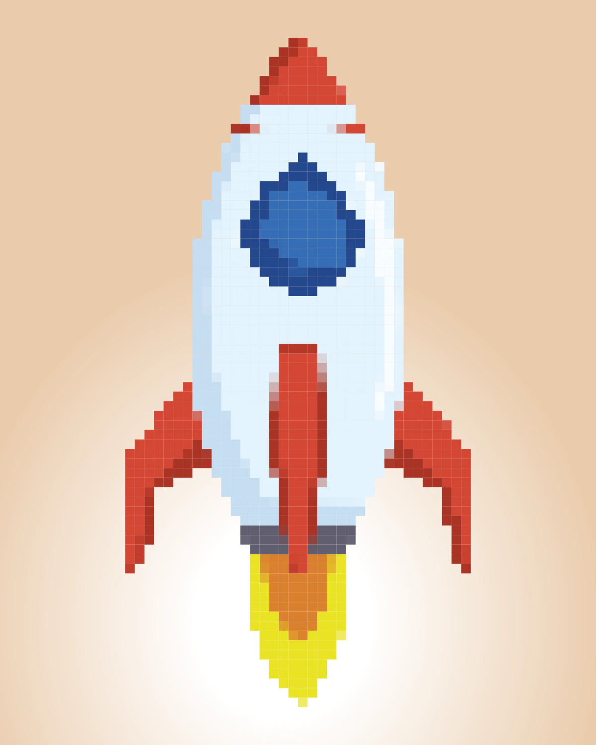Pixel art rocket