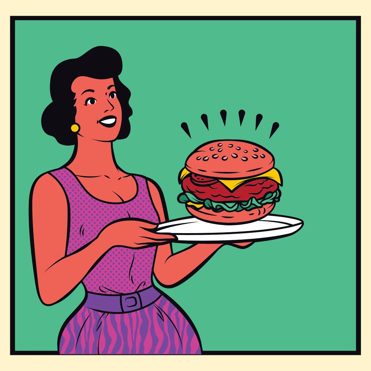 Pop art burger poster