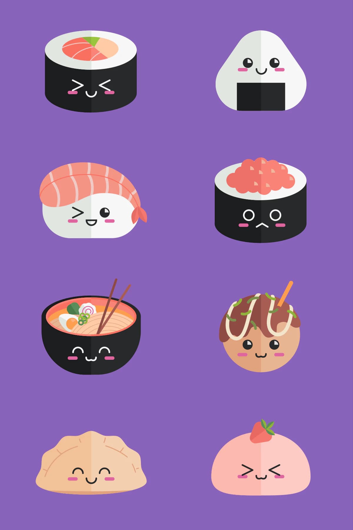 Kawaii food stickers