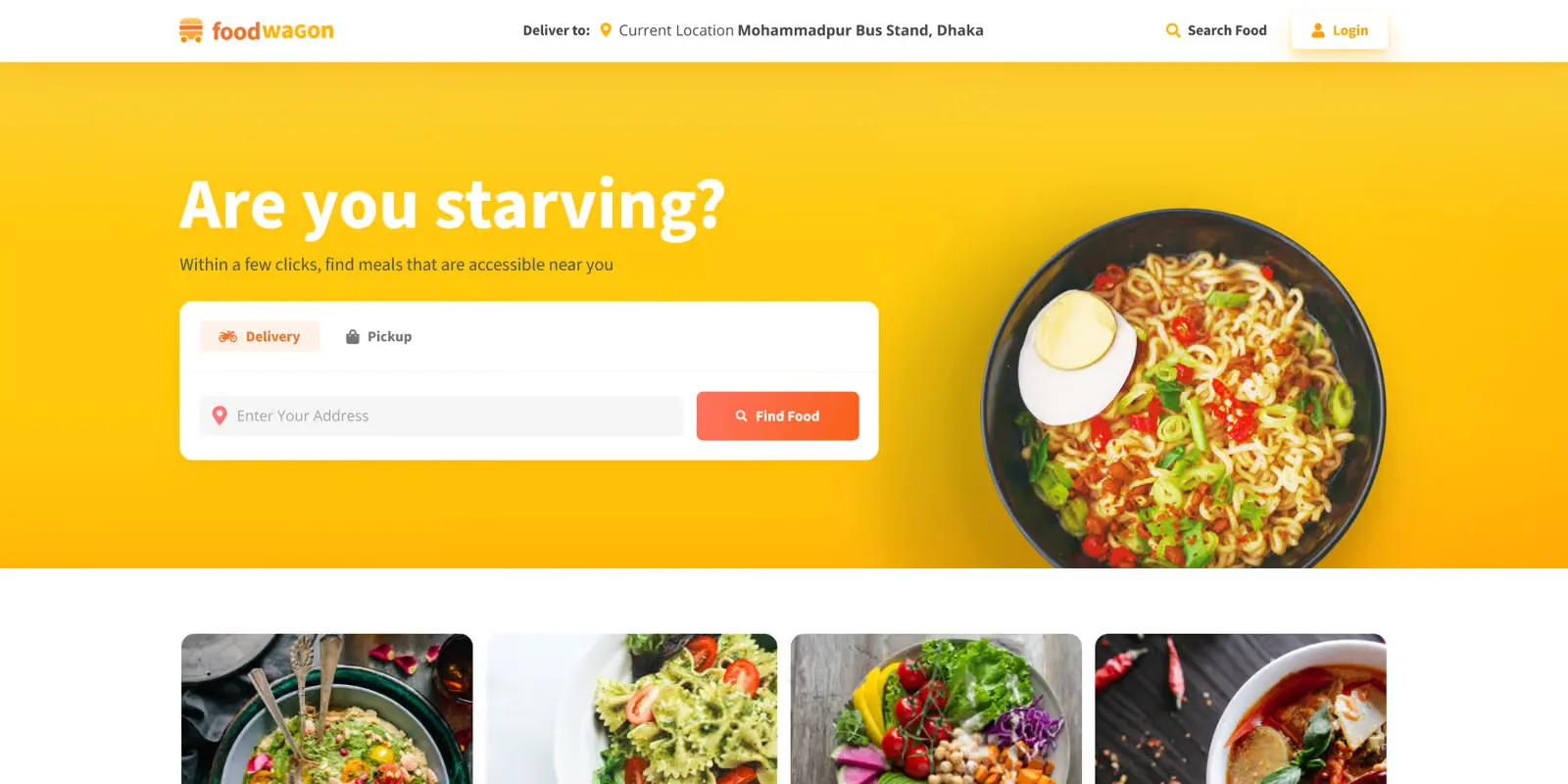 Food delivery website