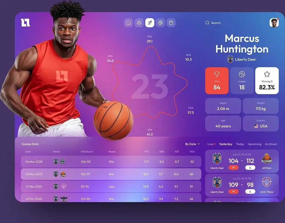 Sports stats app