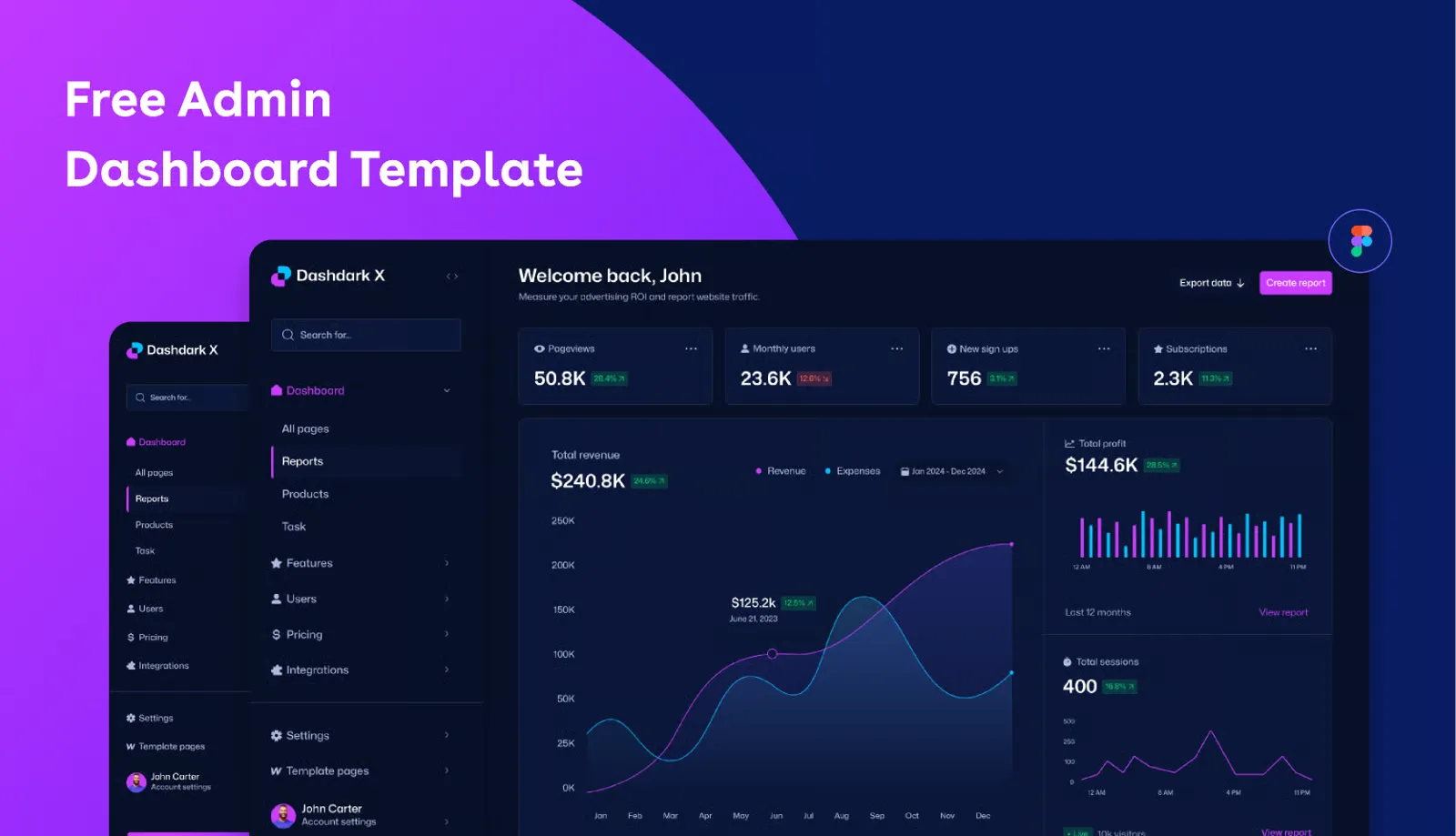 Dark admin dashboard