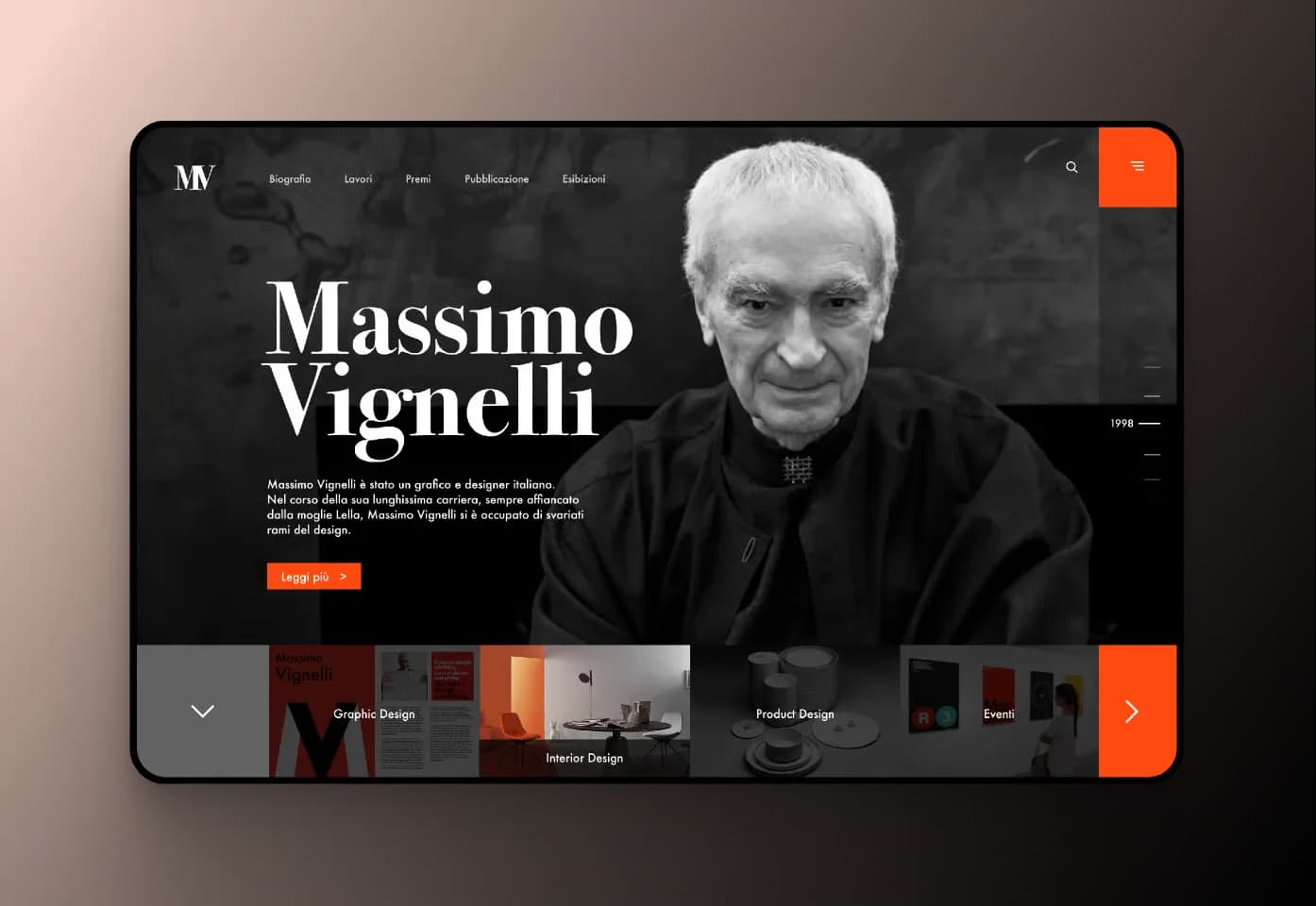 Designer tribute website